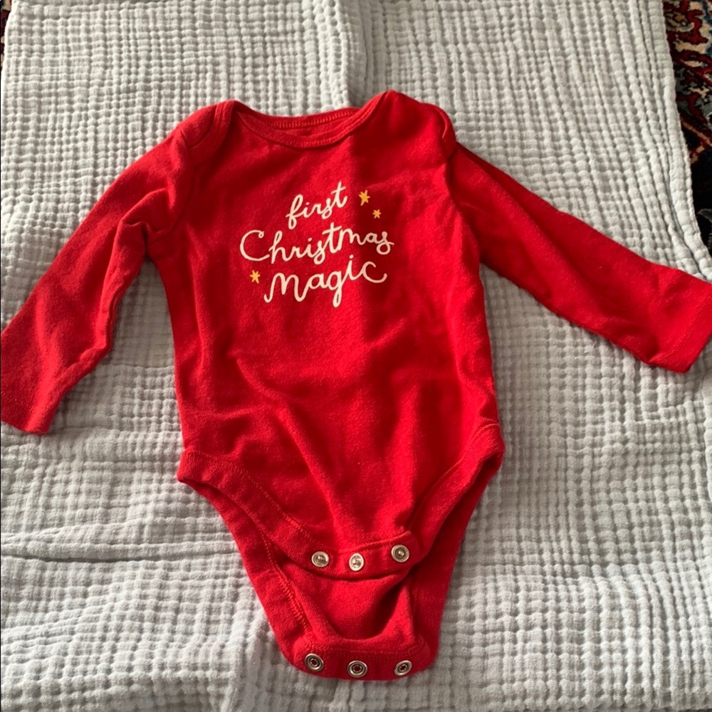 Old Navy Red Christmas Magic Kids Onesie